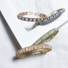 將圖片載入圖庫檢視器 Japanese glass beads bracelet with natural stone <4 colors>