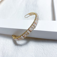 將圖片載入圖庫檢視器 Japanese glass beads bracelet with natural stone <4 colors>