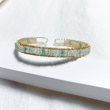 將圖片載入圖庫檢視器 Japanese glass beads bracelet with natural stone <4 colors>