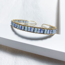 將圖片載入圖庫檢視器 Japanese glass beads bracelet with natural stone <4 colors>