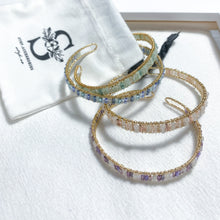 將圖片載入圖庫檢視器 Japanese glass beads bracelet with natural stone <4 colors>