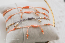 將圖片載入圖庫檢視器 Peach Hand strap set / piece with Natural stone and glass beads &lt; 4 styles &gt;
