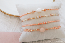 將圖片載入圖庫檢視器 Peach Hand strap set / piece with Natural stone and glass beads &lt; 4 styles &gt;
