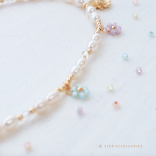 將圖片載入圖庫檢視器 J217 Flowers choker with freshwater pearls and Swarovski
