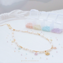 將圖片載入圖庫檢視器 J217 Flowers choker with freshwater pearls and Swarovski
