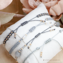 將圖片載入圖庫檢視器 Gray Hand strap set / piece with Natural stone and glass beads &lt; 4 styles &gt;
