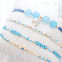 將圖片載入圖庫檢視器 Blue Hand strap set / piece with Natural stone and glass beads &lt; 4 styles &gt;
