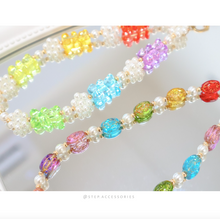 將圖片載入圖庫檢視器 Short Rainbow Phone strap with glass beads and Resin beads &lt;2 styles&gt;
