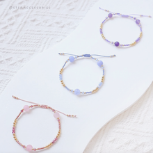 將圖片載入圖庫檢視器 6mm Frosted Natural stone Hand strap with Japanese glass beads &lt;6 colors&gt;
