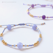 將圖片載入圖庫檢視器 6mm Frosted Natural stone Hand strap with Japanese glass beads &lt;6 colors&gt;
