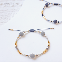 將圖片載入圖庫檢視器 6mm Frosted Natural stone Hand strap with Japanese glass beads &lt;6 colors&gt;
