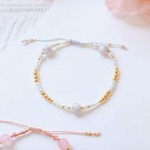 將圖片載入圖庫檢視器 6mm Frosted Natural stone Hand strap with Japanese glass beads &lt;6 colors&gt;
