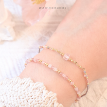 將圖片載入圖庫檢視器 Double Natural stone Bracelet with glass beads &lt;9 colors&gt;
