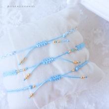 將圖片載入圖庫檢視器 H757 海藍寶 Blue Hand strap set / piece with Square Natural stone and glass beads &lt; 3 styles &gt;
