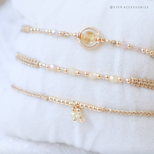 將圖片載入圖庫檢視器 H752 黃水晶 Khaki Hand strap set / piece with Square Natural stone and glass beads &lt; 3 styles &gt;
