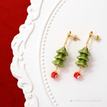 將圖片載入圖庫檢視器 Czech glass beads christmas tree earrings with glass crystal gift &lt;2 colors&gt;
