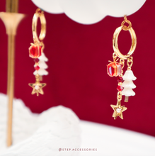 將圖片載入圖庫檢視器 Czech glass beads christmas tree with glass crystal gift earrings &lt; 3 colors &gt;
