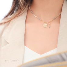 將圖片載入圖庫檢視器 J245 &amp; J256 Sun and Moon Choker with Freshwater pearls and glass beads &lt;2 colors&gt;
