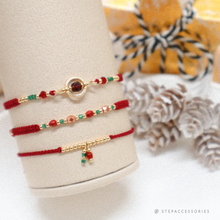 將圖片載入圖庫檢視器 Christmas Handstrap set/piece with Natural stone and glass beads &lt;3 styles&gt;
