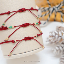 將圖片載入圖庫檢視器 Christmas Handstrap set/piece with Natural stone and glass beads &lt;3 styles&gt;
