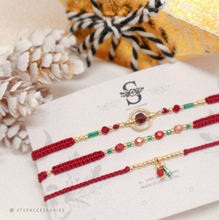 將圖片載入圖庫檢視器 Christmas Handstrap set/piece with Natural stone and glass beads &lt;3 styles&gt;
