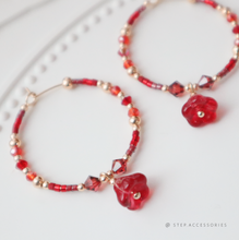 將圖片載入圖庫檢視器 D118-D119 New Year ear hoops with Czech glass beads &amp; Japanese glass beads &lt;2 styles&gt;
