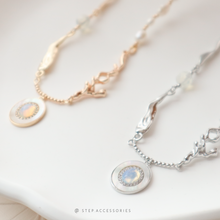 將圖片載入圖庫檢視器 J251,J252  Freshwater pearls Choker with 蛋白石 &amp; 貝殻 &lt;GOLD/SILVER&gt;
