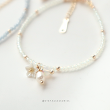 將圖片載入圖庫檢視器 Mini glass beads Flower bracelet with Swarovki and freshwater pearl &lt;5 colors&gt;
