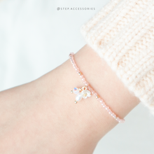 將圖片載入圖庫檢視器 Mini glass beads Flower bracelet with Swarovki and freshwater pearl &lt;5 colors&gt;
