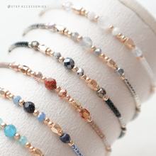 將圖片載入圖庫檢視器 4mm Natural stone Hand strap with Czech glass bwads and Japanese glass beads &lt;12 colors&gt;
