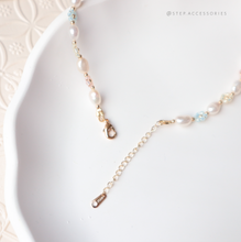 將圖片載入圖庫檢視器 Japanese glass beads flower Choker with Freshwater pearls &lt; Gold / Silver &gt;
