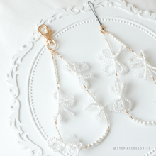 將圖片載入圖庫檢視器 Glass Pearls Ribbon Phonestrap with glass beads
