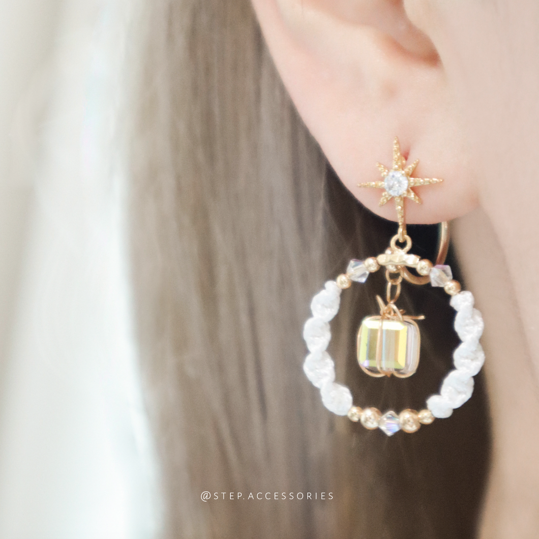 Christmas crystal gift earrings with Zircon star and Swarovski<7-10天發貨>