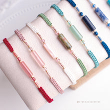 將圖片載入圖庫檢視器 Long Natural stone Hand strap with Japanese glass beads &lt;15 colors&gt;
