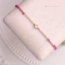 將圖片載入圖庫檢視器 Zircon Hand strap with Gold Chain and Japanese glass beads &lt;9 colors&gt;
