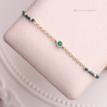 將圖片載入圖庫檢視器 Zircon Hand strap with Gold Chain and Japanese glass beads &lt;9 colors&gt;
