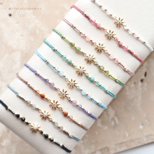 將圖片載入圖庫檢視器 Natural stone Star hand strap with Swarovski and Japanese glass beads&lt;10 colors&gt;
