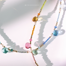 將圖片載入圖庫檢視器 Shinny rainbow glass drops choker with Swarovski and Japanese glass beads
