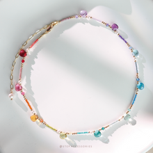 將圖片載入圖庫檢視器 Shinny rainbow glass drops choker with Swarovski and Japanese glass beads
