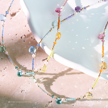 將圖片載入圖庫檢視器 Shinny rainbow glass drops choker with Swarovski and Japanese glass beads
