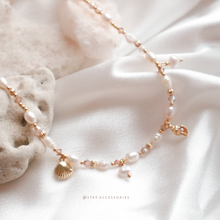 將圖片載入圖庫檢視器 Shell Pendants Freshwater pearls Choker with Swarovski
