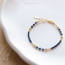 將圖片載入圖庫檢視器 **青金石**提升智慧,減輕壓力~Ethnic Pendant Choker with Natural stone and Japanese glass beads/Ethnic Natural stone Bracelet
