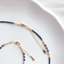 將圖片載入圖庫檢視器 **青金石**提升智慧,減輕壓力~Ethnic Pendant Choker with Natural stone and Japanese glass beads/Ethnic Natural stone Bracelet
