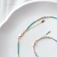將圖片載入圖庫檢視器 **天河石,松石**帶來好運,平衡情緒~Ethnic Pendant Choker with Natural stone and Japanese glass beads/Ethnic Natural stone Bracelet
