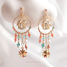 將圖片載入圖庫檢視器 Circus &amp; Star Earrings with Swarovski and Freshwater pearls
