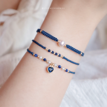 將圖片載入圖庫檢視器 Zircon Heart hand strap with Natural stone and glass pearls &lt;12 colors&gt;
