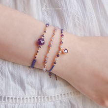 將圖片載入圖庫檢視器 Zircon Heart hand strap with Natural stone and glass pearls &lt;12 colors&gt;
