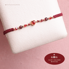 將圖片載入圖庫檢視器 Small Zircon heart Hand strap with Natural stone and Swarovski &lt;7 colors&gt;
