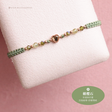 將圖片載入圖庫檢視器 Small Zircon heart Hand strap with Natural stone and Swarovski &lt;7 colors&gt;
