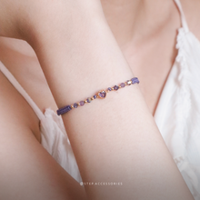 將圖片載入圖庫檢視器 Small Zircon heart Hand strap with Natural stone and Swarovski &lt;7 colors&gt;
